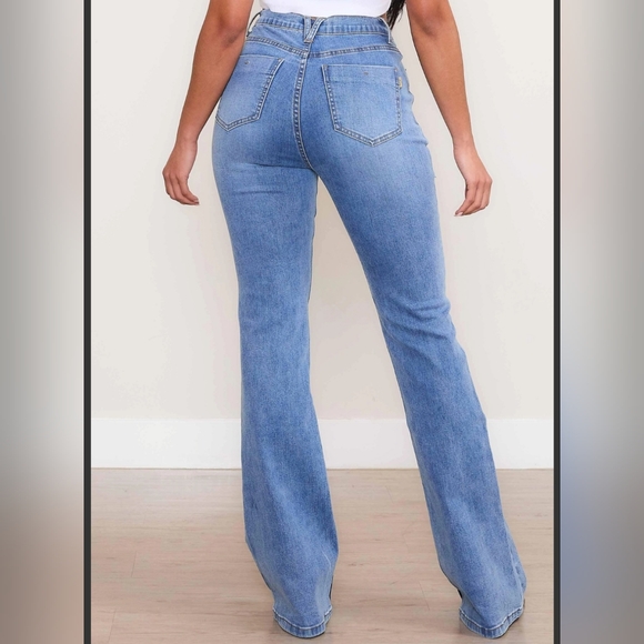 #535 SALE 🛑(5) CHIC, SEXY SQUARE POCKET BOOTCUT LEG DENIM JEAN - Picture 6 of 7